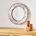 Mango Wood Aluminium Fitted Round Mirror