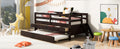 Low Loft Bed Twin Size With Full Safety Fence -