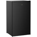 HOMCOM 3.2 Cu.Ft Mini Fridge with Freezer, Single Door black-steel