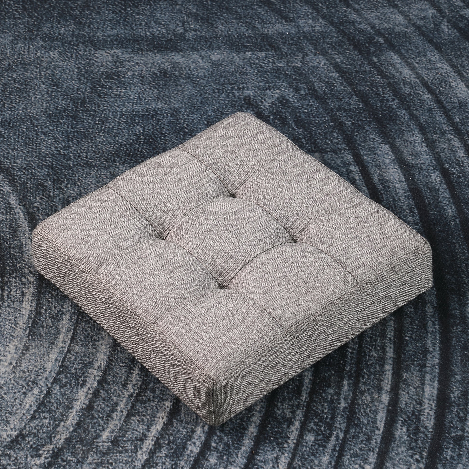 Ottoman - Light Grey Linen Or Linen Blend Primary