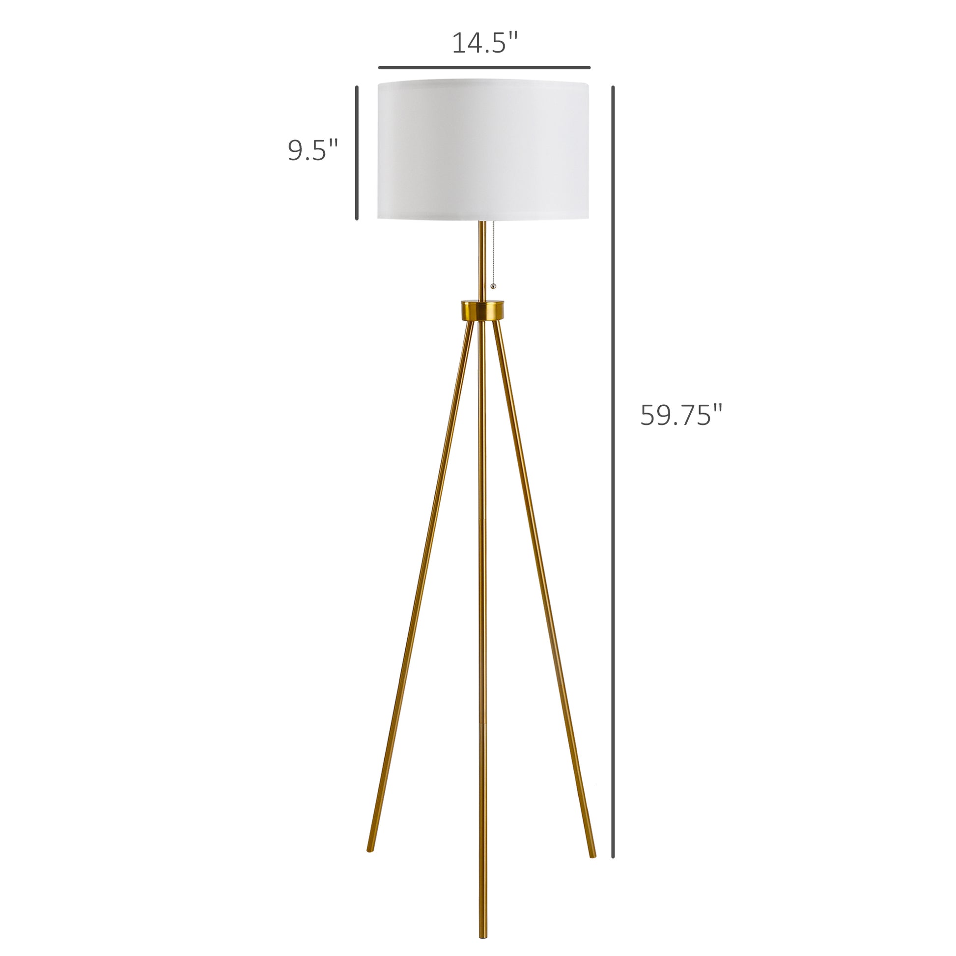 Homcom 59.75" Standing Floor Lamp Fabric