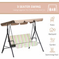 Outsunny 3 Seat Outdoor Patio Swing Chair with multicolor-steel