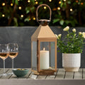 15.5'' H Stainless Steel Tabletop Lantern - Rose