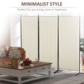 HOMCOM 6' 3 Panel Room Divider, Indoor Privacy Screen beige-polyester