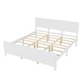 Wood Platform Bed Frame With Headboard, Mattress