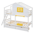 Twin Over Twin Bunk Bed With 2 Drawers, 1 Storage