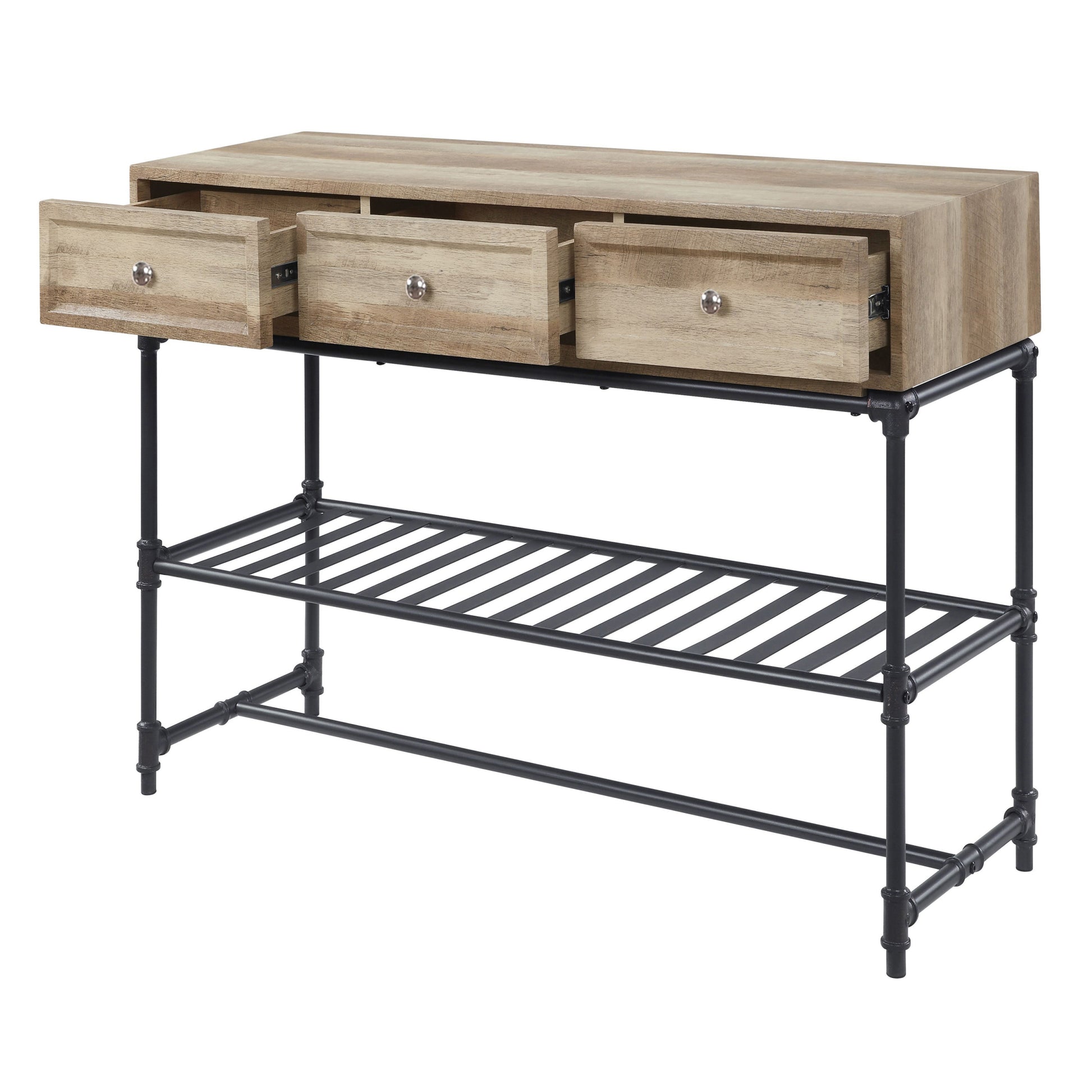 Mankato Oak And Sandy Black Sofa Table - Oak