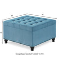 Large Square Storage Ottoman With Wooden Legs -