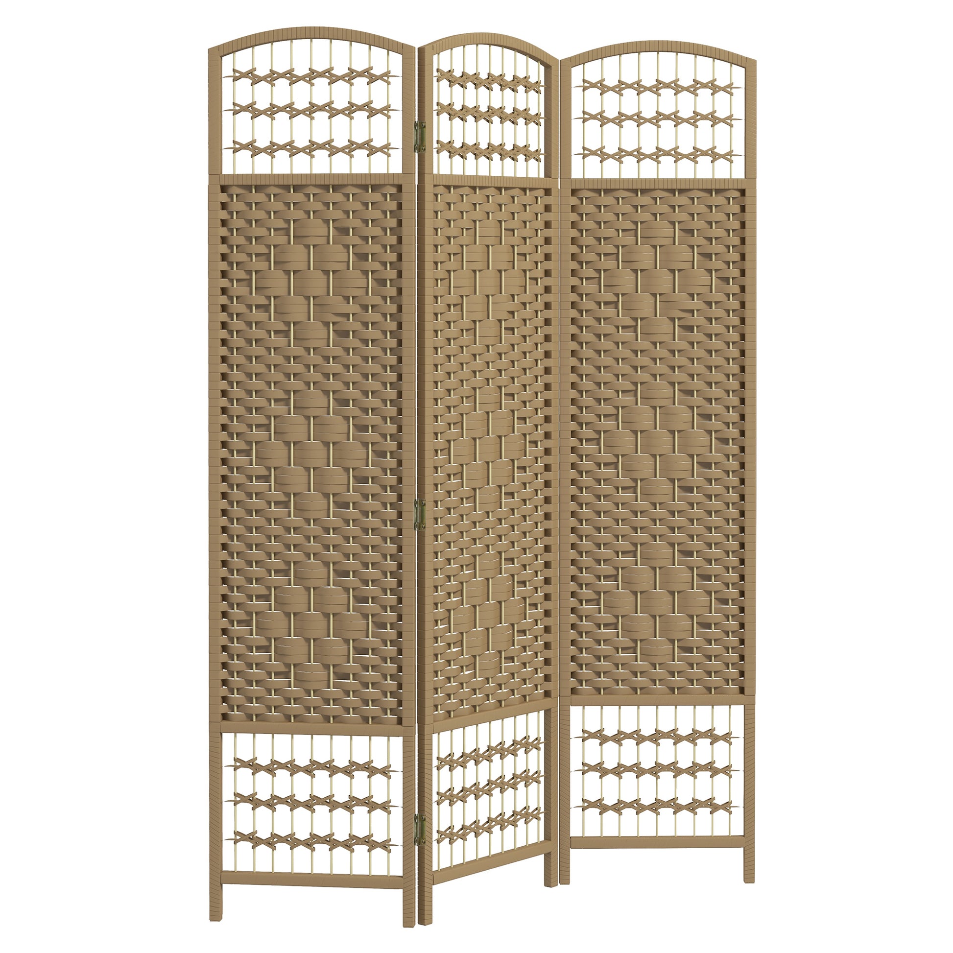 HOMCOM 3 Panel Room Divider, Folding Screen, 5.6' natural wood-bamboo