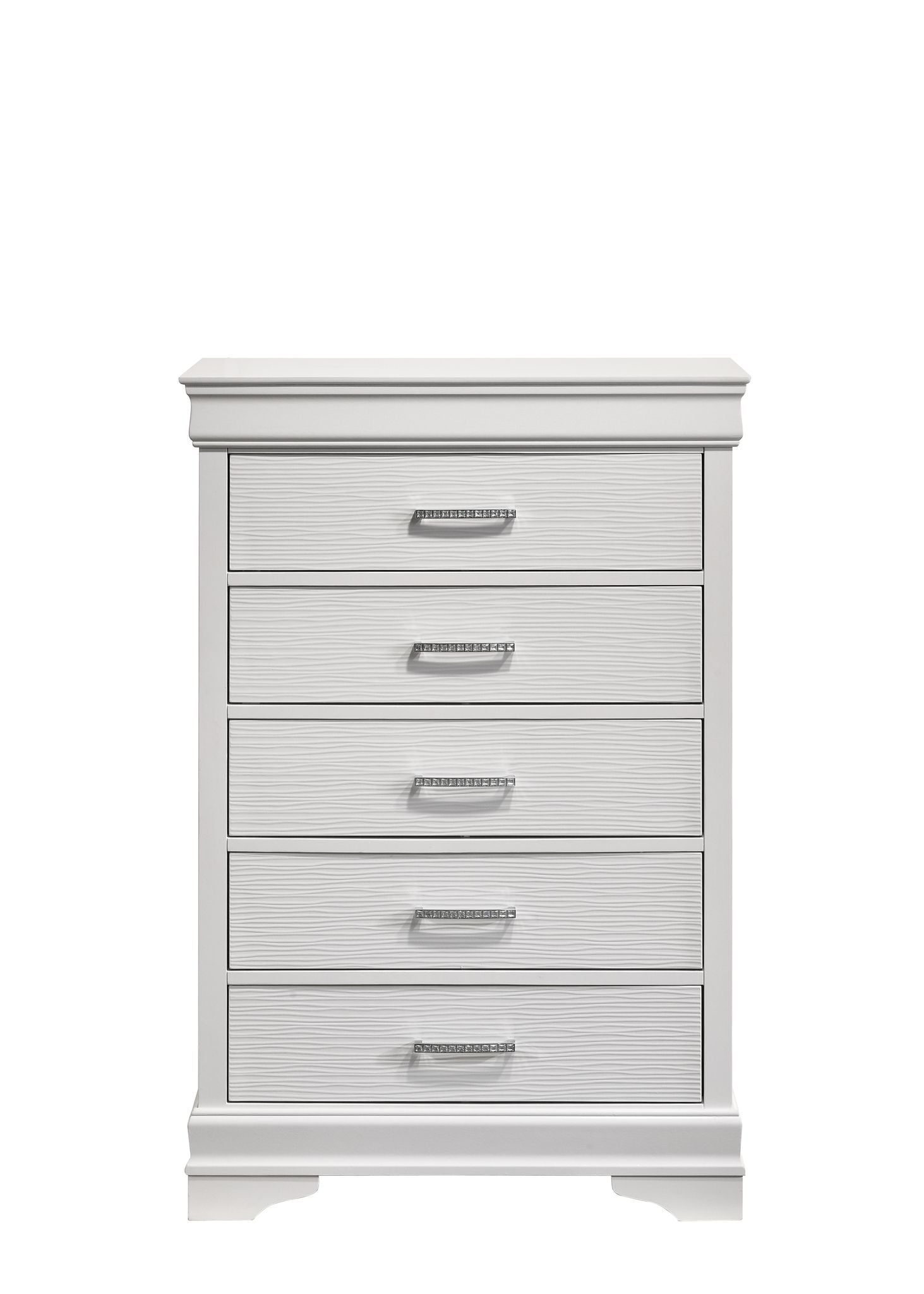 Modern Brooklyn 5 Drawers Chest made with Wood in white-bedroom-modern-acacia-upholstered-wood