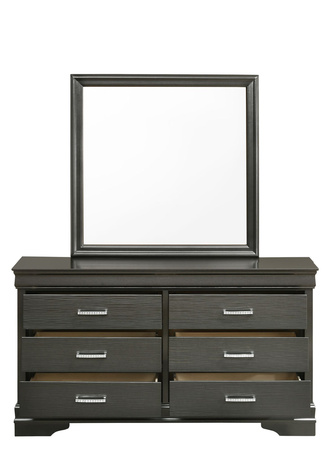 Modern Brooklyn 6 Drawer Dresser made with Wood in gray-bedroom-modern-acacia-upholstered-wood