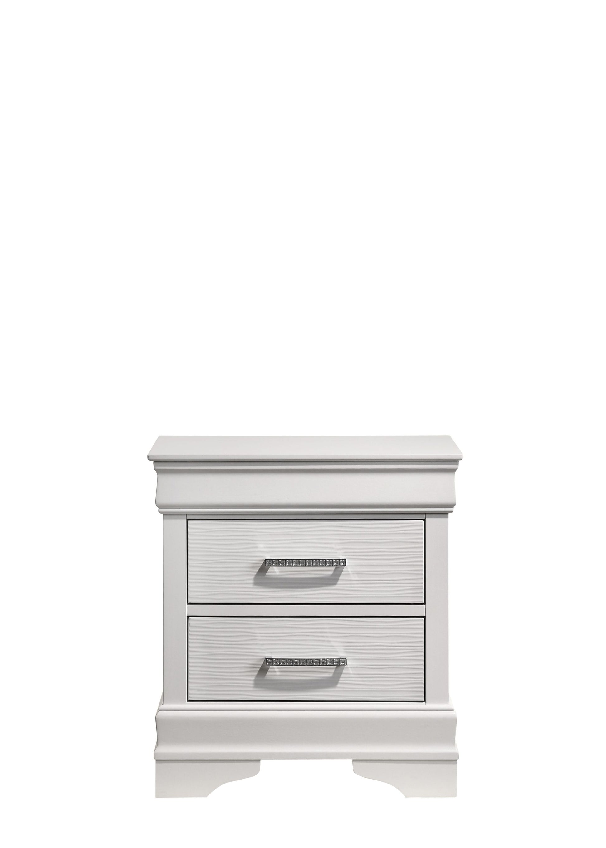 Brooklyn Modern Style 2 Drawer Nightstand made with white-2 drawers-bedside