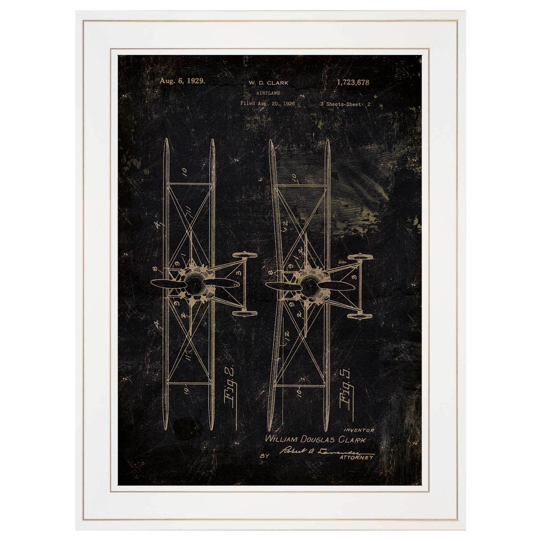 "Airplane Patent I" by Cloverfield & Co, Ready to Hang multicolor-paper