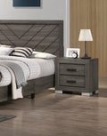 Bedroom Furniture Traditional Look Unique Wooden gray-2 drawers-bedroom-bedside