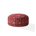 Indoor WONDERLAND Bright Red Round Zipper Pouf Cover multicolor-cotton