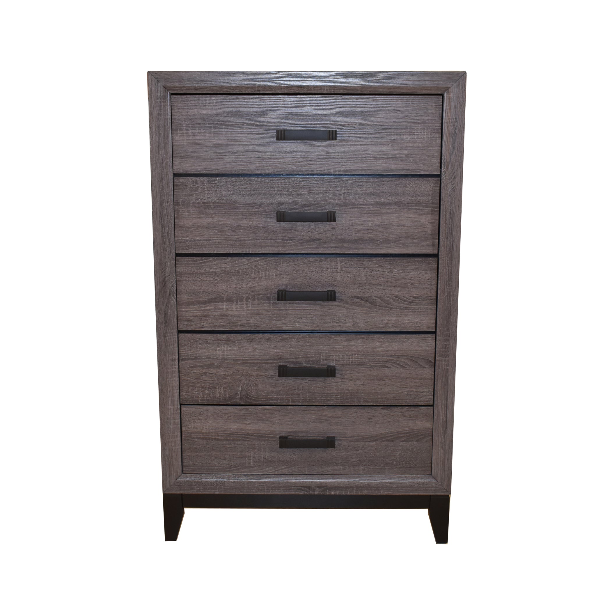 Sierra Contemporary Style 5 Drawer Chest Made with gray-drawer-5 drawers & above-dovetail