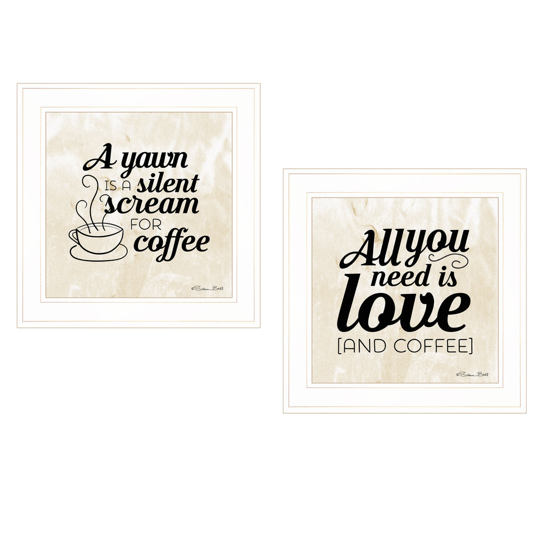 "All You Need is Coffee" 2 Piece Vignette by Susan multicolor-paper