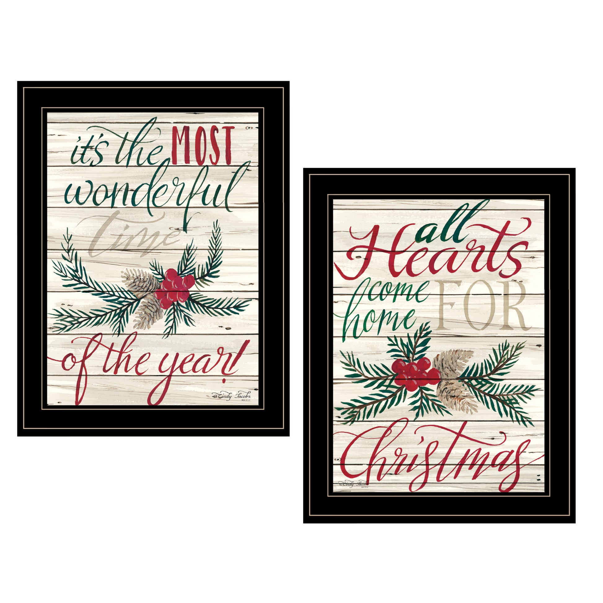 "All Hearts Come Home for Christmas" 2 Piece Vignette multicolor-paper