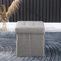 Ottoman - Light Grey Linen Or Linen Blend Primary