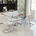 51 Inch Glass Dining Table Set For 4, Dining