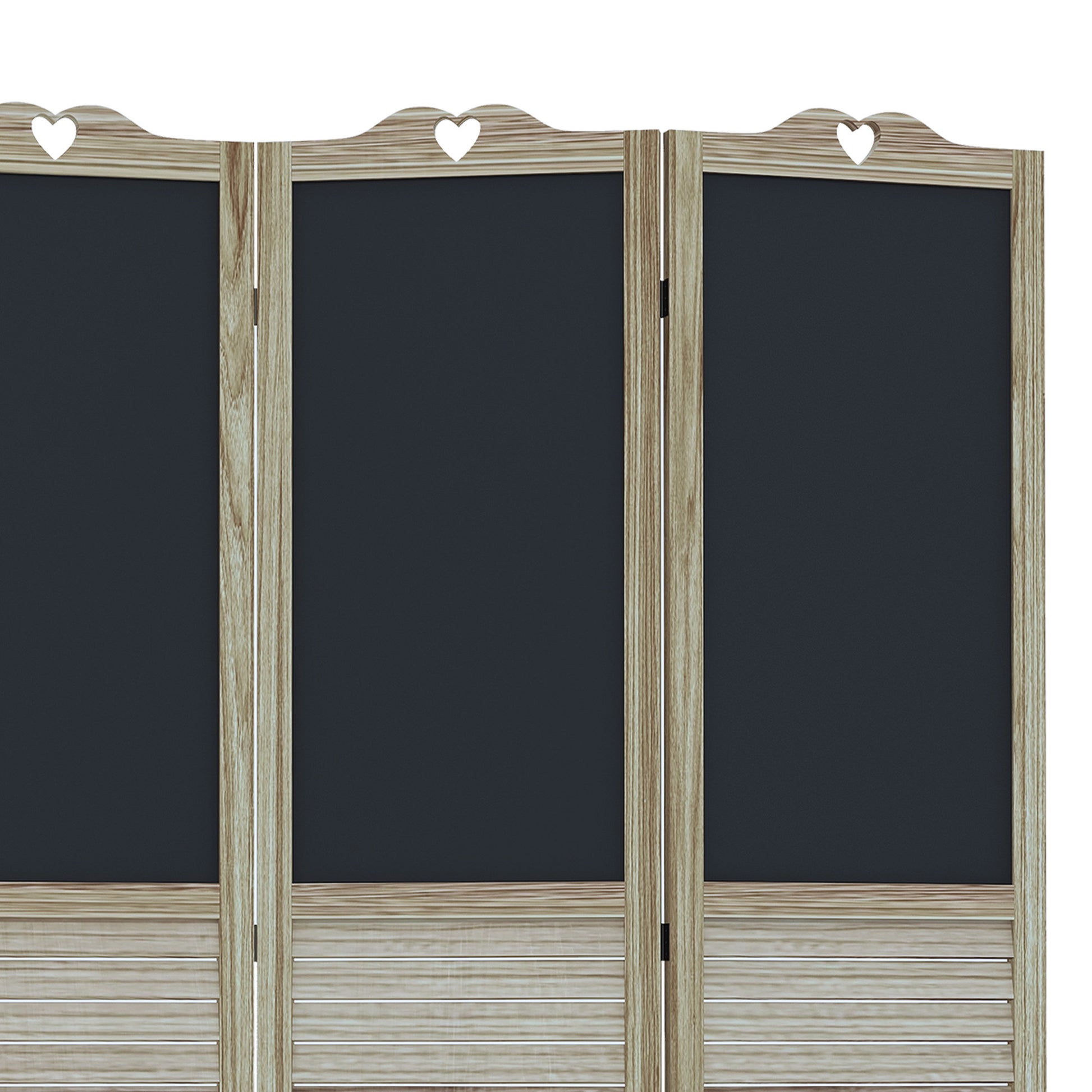 HOMCOM 4 Panel Folding Room Divider with Blackboard white-wood