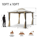 10*10Ft Soft Top Canopy Patio, Outdoor Double