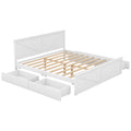 King Size Wooden Platform Bed With Four Storage -