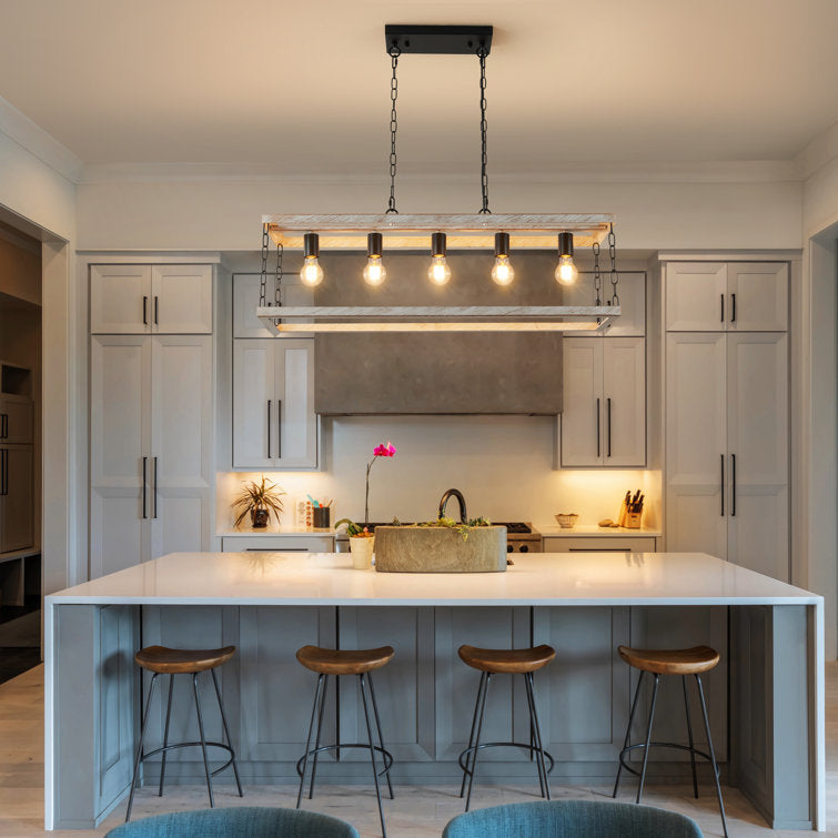 Filep 5 Light Farmhouse Kitchen Island Pendant