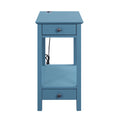 Teal Storage Accent Table With Usb - Teal Primary