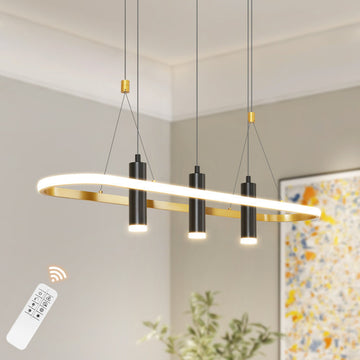 Javeriah 4 Light Black Gold Dimmable Led Pendant