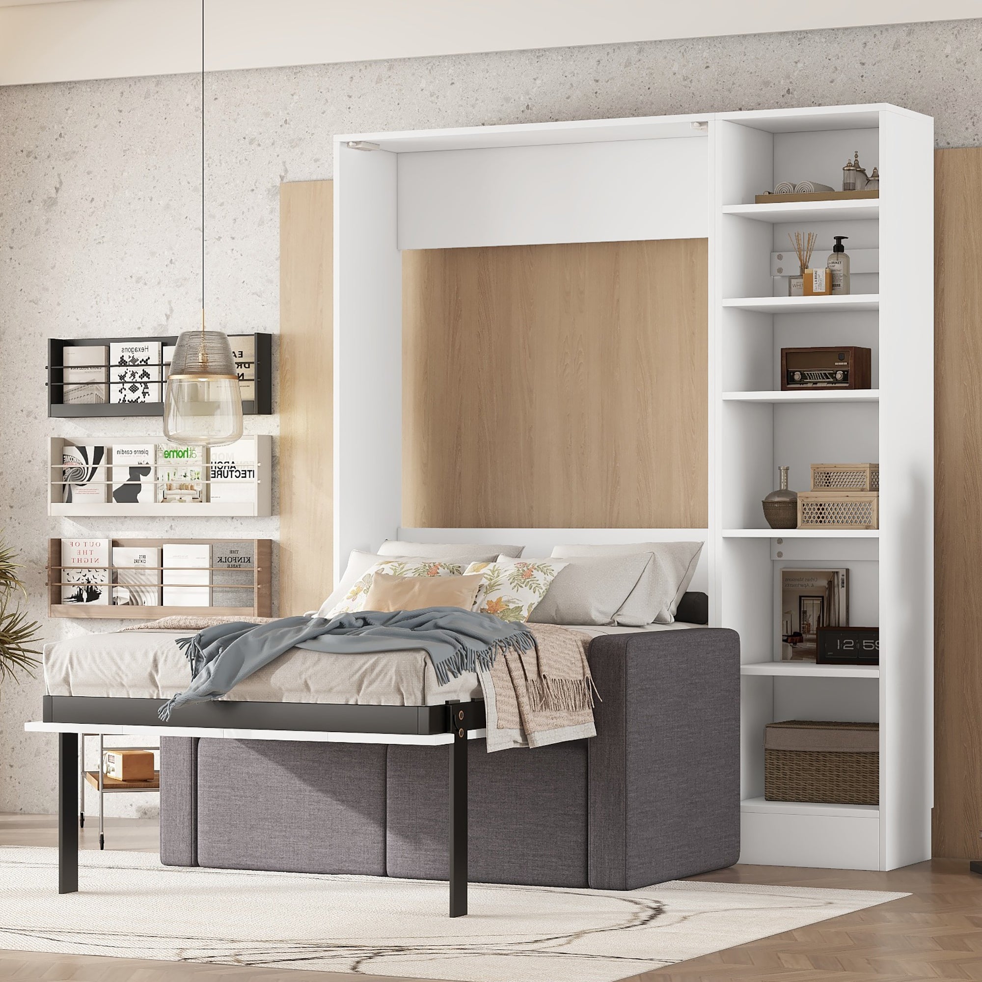 Twin Size Murphy Bed Wall Bed With Sofa,With -