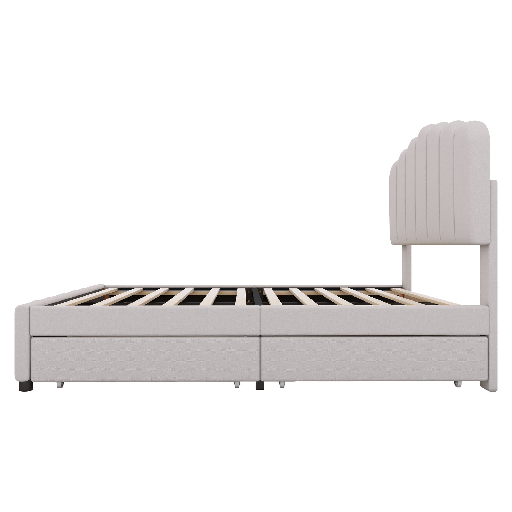 Full Size Upholstered Bed With 4 Storage