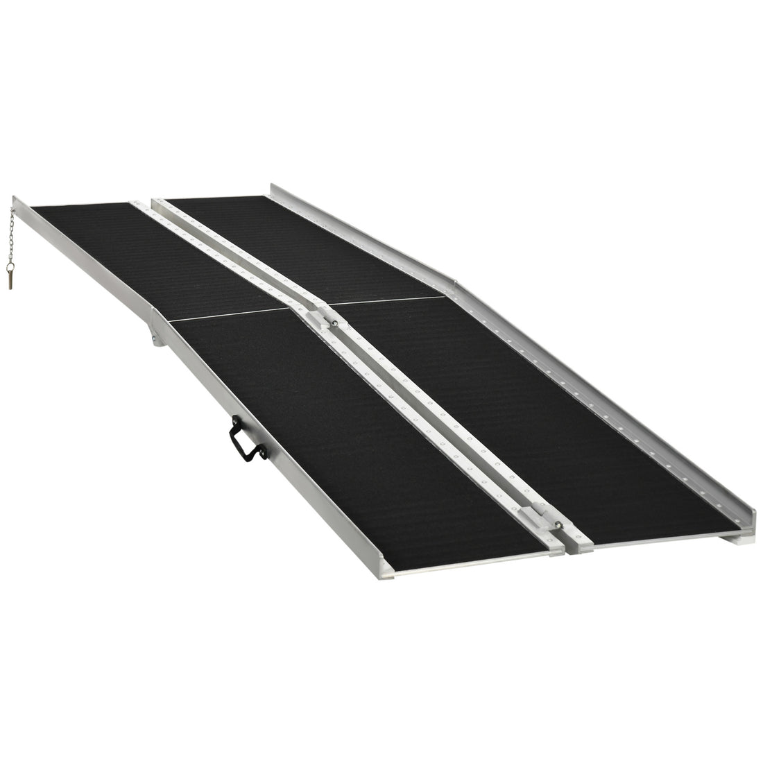 Portable Portable Wheelchair Ramp for Home, Threshold black-aluminum