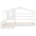 Wood House Bed Twin Size, 2 Twin Solid Bed L