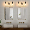 3 Lights Bathroom Vanity Lighting Fixtures Brushed black-metal