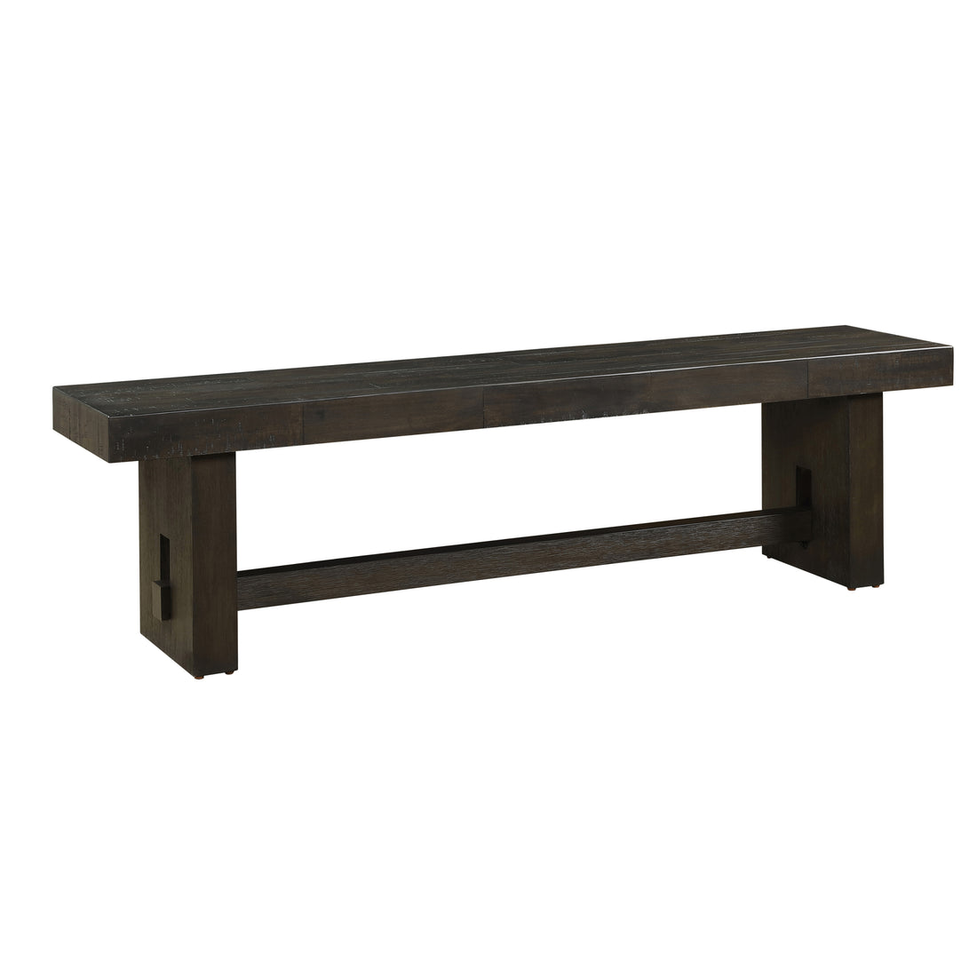 Distressed Walnut Armless Bench - Distressed