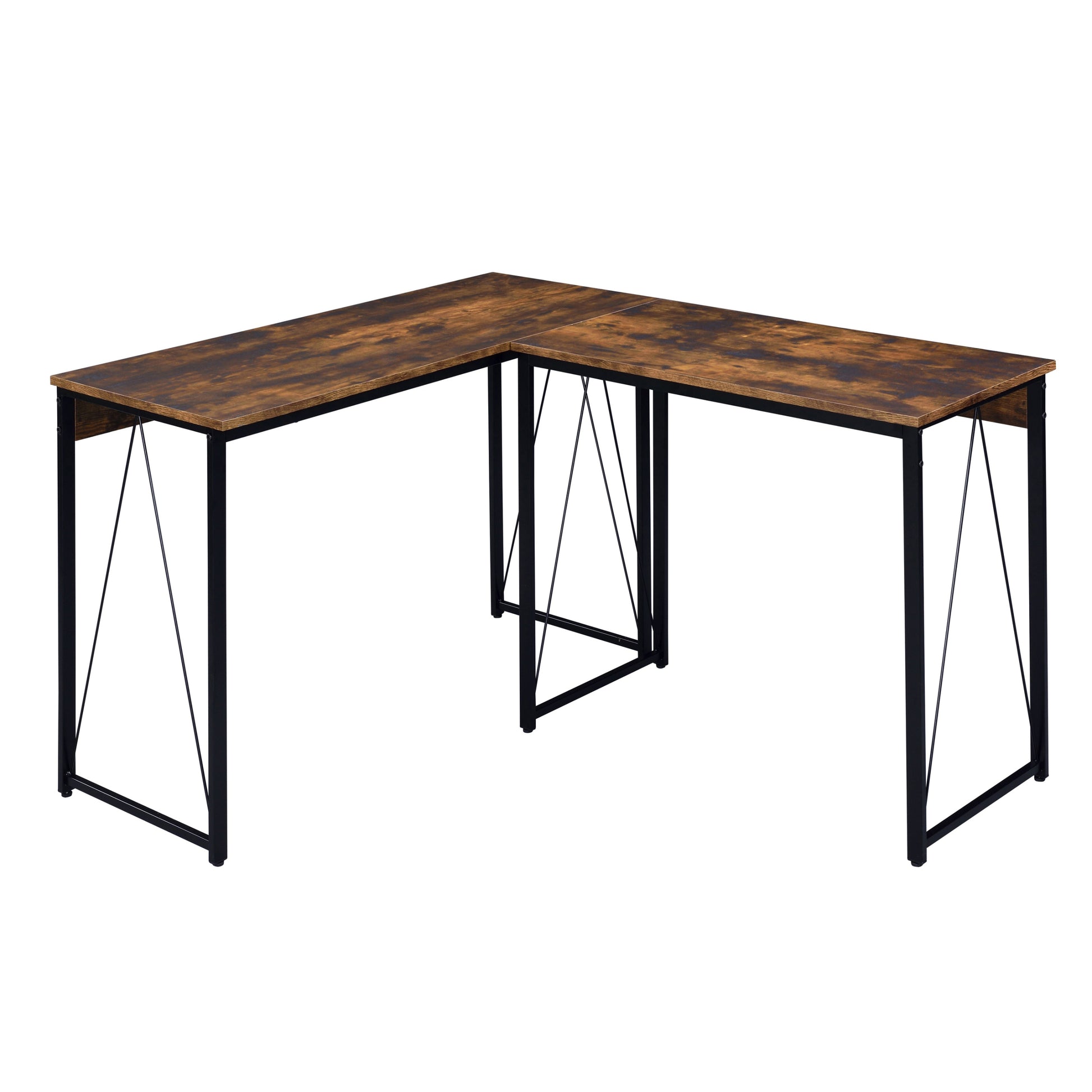 Weathered Oak And Black 35.5" Writing Desk With