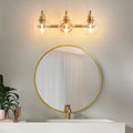 3 Lights Bathroom Vanity Lighting Fixtures Brushed gold-metal