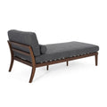 CHAISE LOUNGE charcoal-wood+waterproof fabric