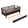 Low Loft Bed Twin Size With Full Safety Fence -