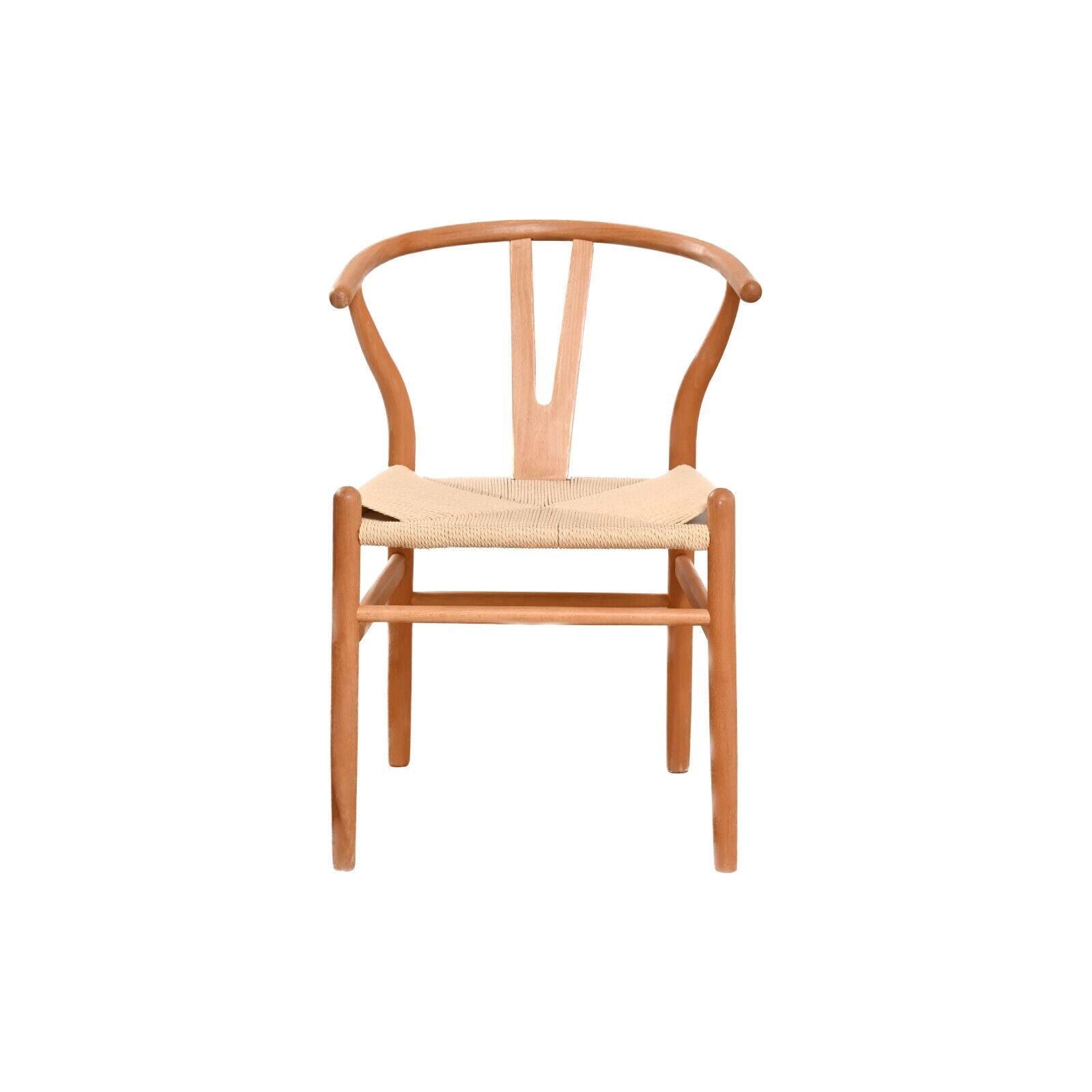 Natural Solid Wood Wishbone Design Backrest Chair