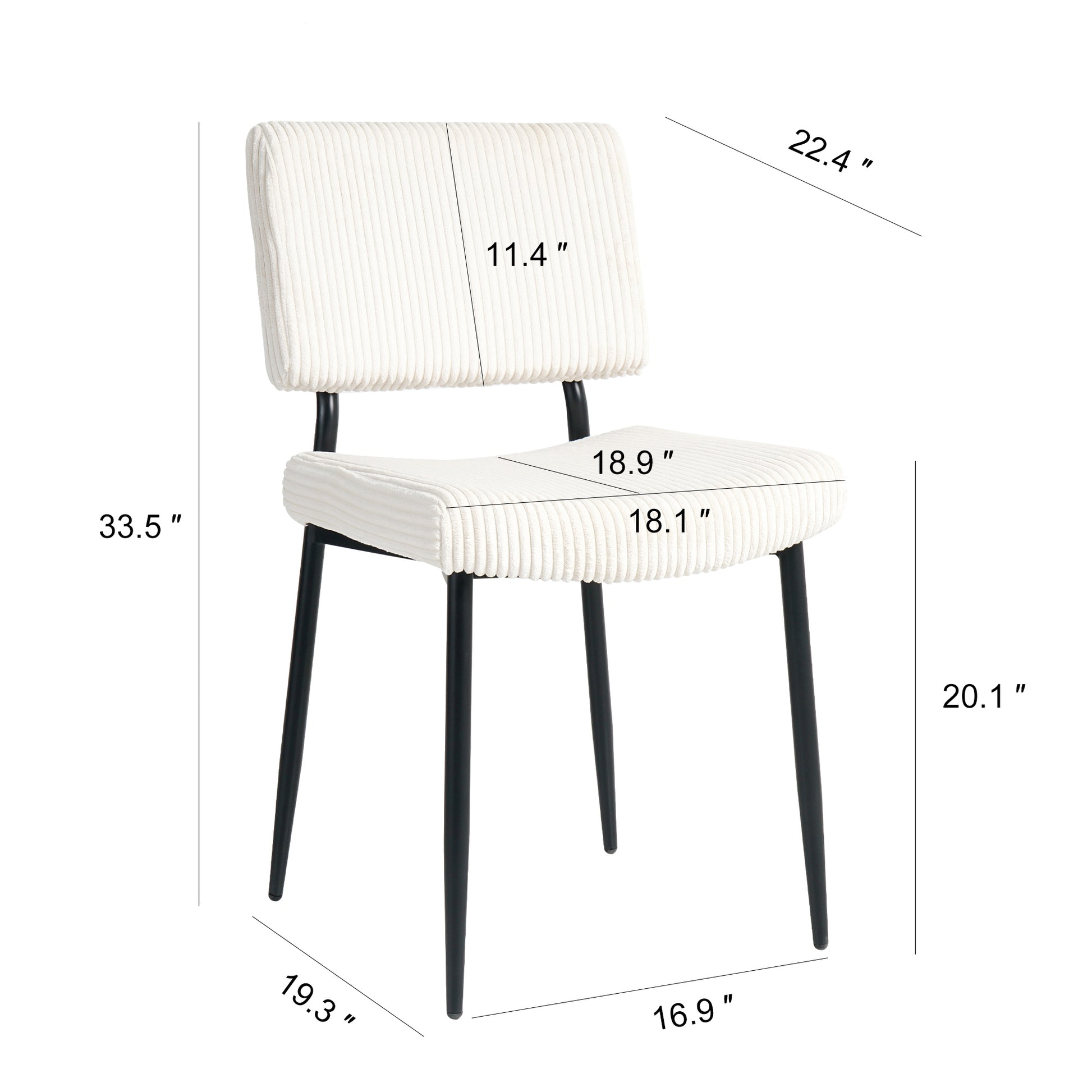 Modern Beige Simple Dining Chair Fabric