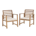 Outdoor Acacia Wood Club Chairs, 2 Pcs Set,