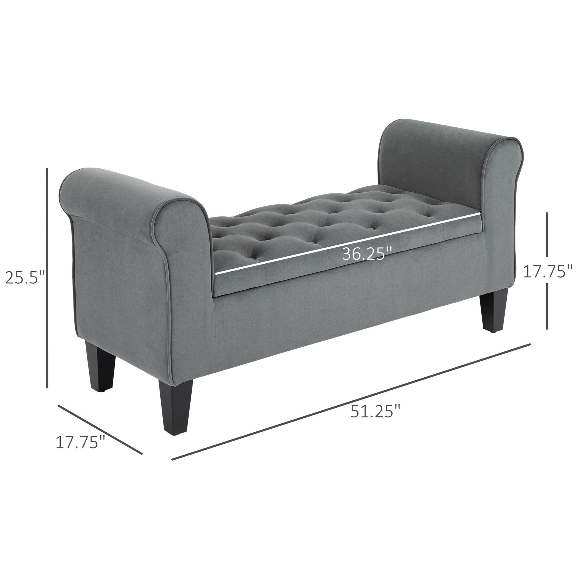 Homcom Button Tufted Storage Ottoman Bench