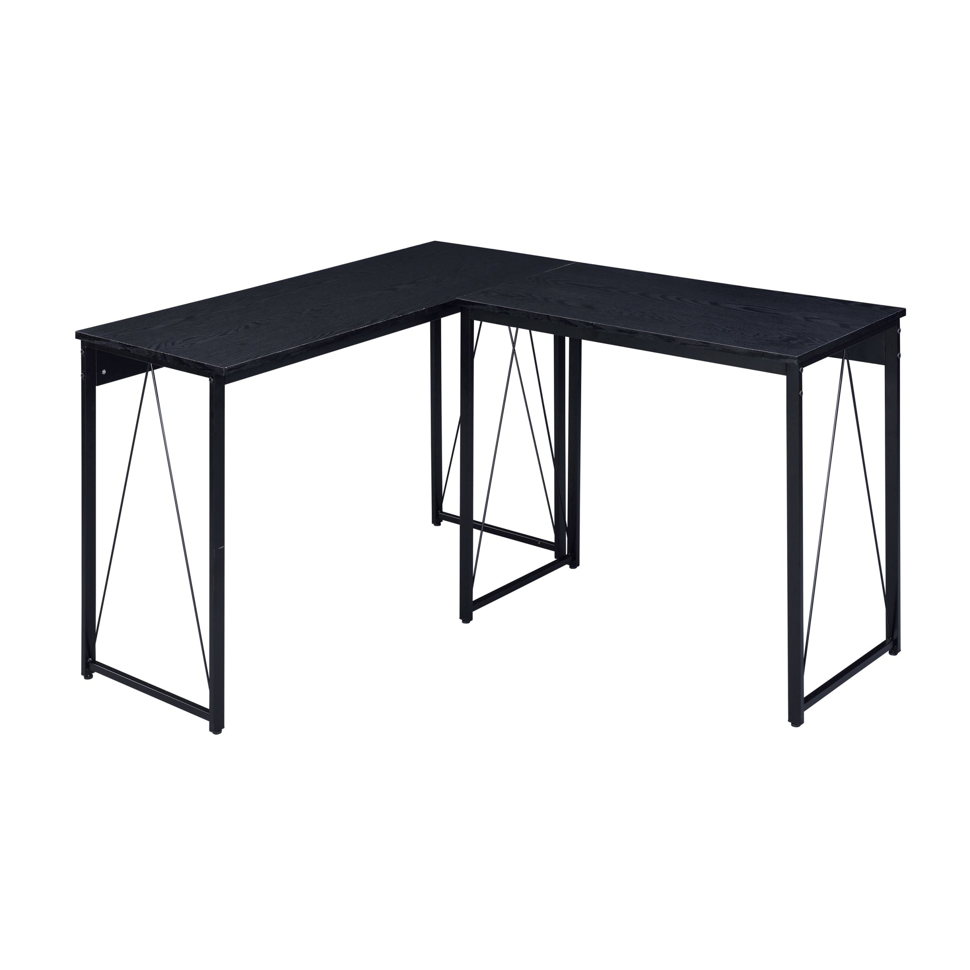 Black 47.5" Writing Desk With Metal Sled Base -