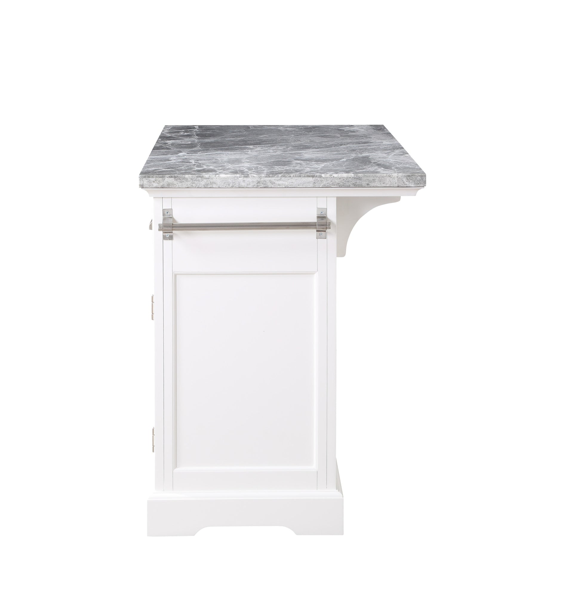 Zermatt Kitchen Island White - White Wood