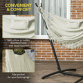 Outsunny Patio Hammock Chair with Stand, Outdoor white-steel