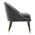 Avalon Velvet Accent Chair Charcoal - Dark Gray