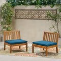 Outdoor Acacia Wood Club Chair Set of 2 , Dark Brown brown-acacia wood