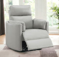 Sagen Glider Recliner W Swivel, Gray Leather Aire